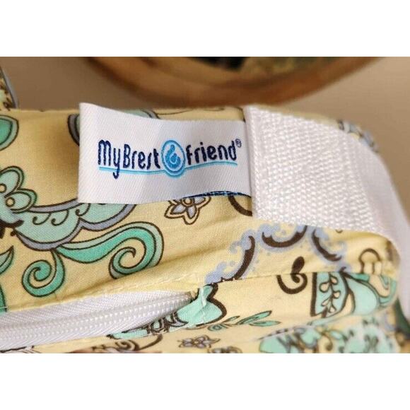 My Brest Friend Original Nursing Pillow for Breastfeeding, Yellow & Blue Paisley - Picture 10 of 10